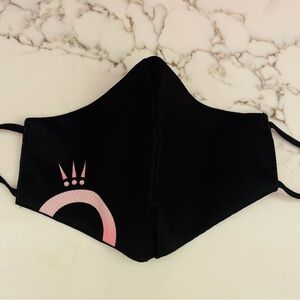 Pandora Black Cloth Face Mask with Pink Logo